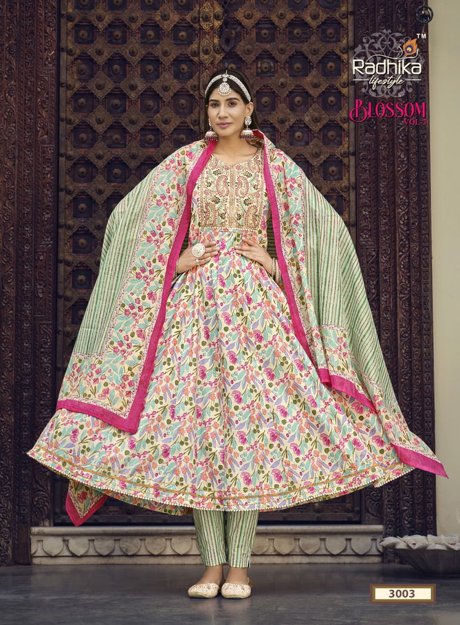 Blossom Vol 3 By Radhika Readymade Anarkali Suits Catalog